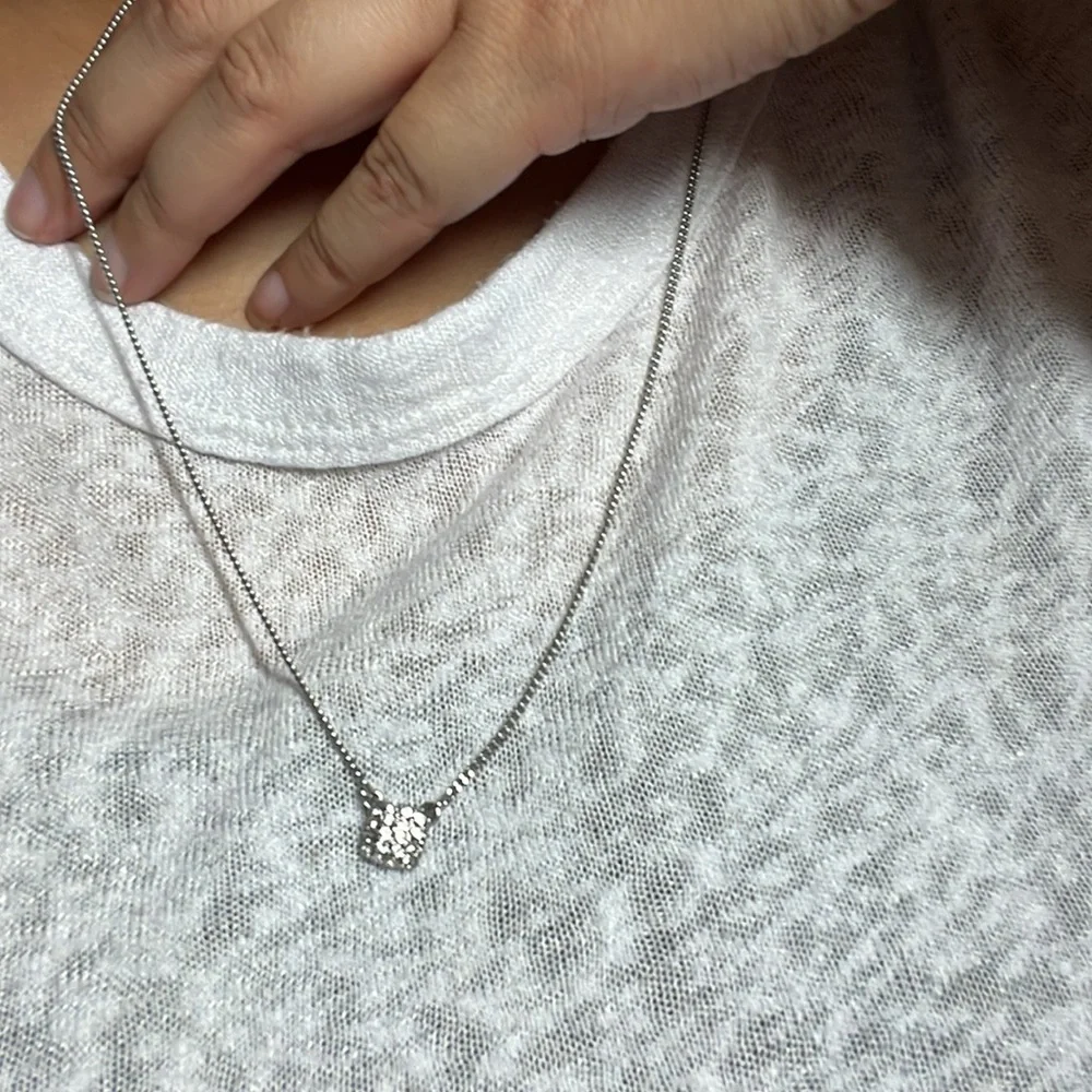 Givenchy Silver Necklace Rhinestone Elegant Detail Luxury NWOT Authentic - Picture 2 of 5